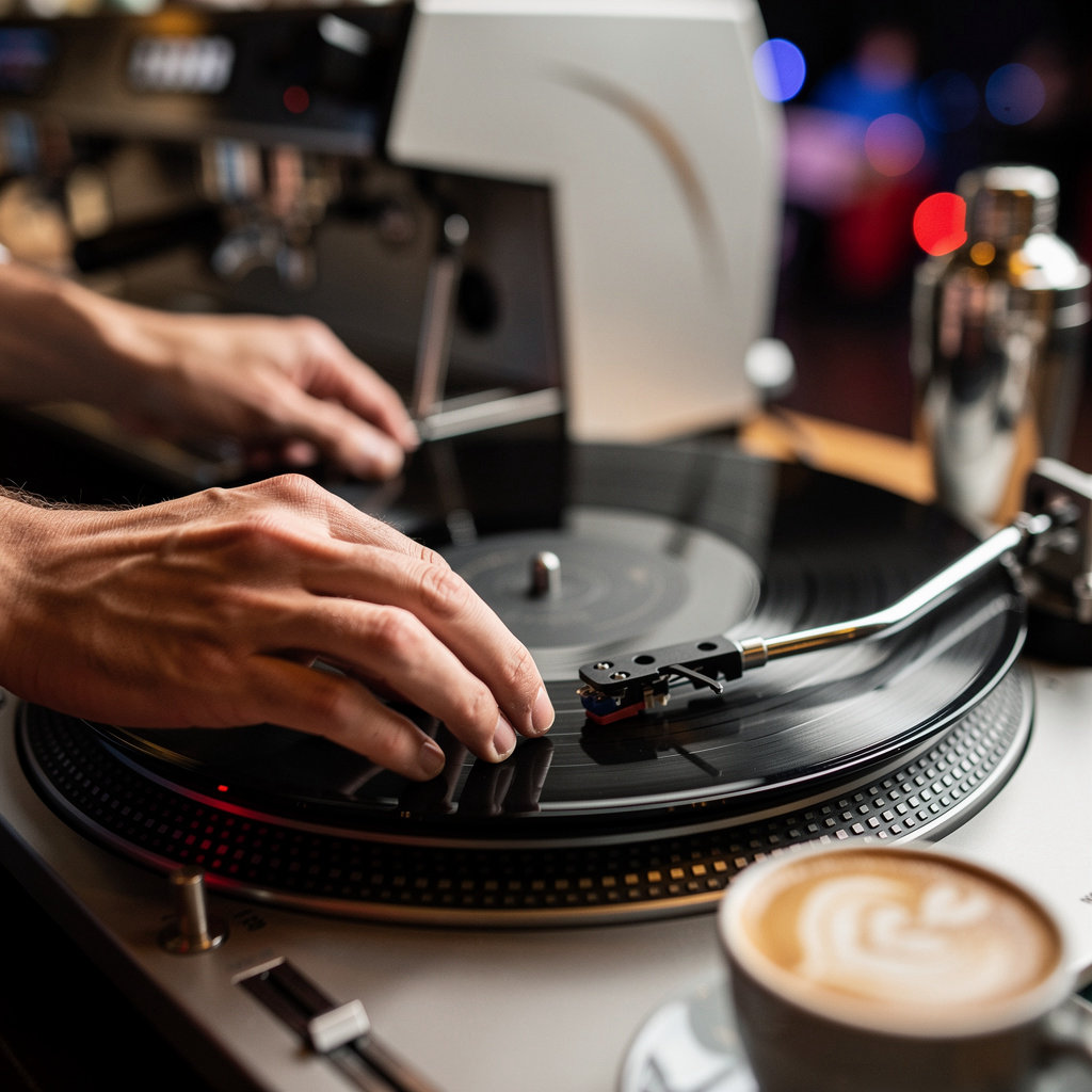 Black Dog Vinyl Cafe live music performances with local musicians and welcoming community atmosphere